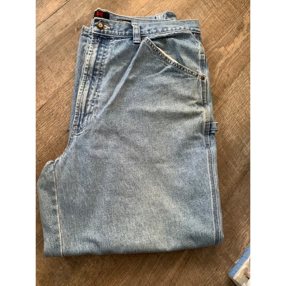 Mens Emergency Exit 38” x 30” light blue 100% cotton casual/ work jeans - Picture 3 of 5